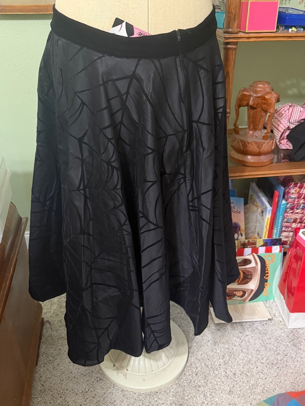 Vixen by Micheline Pitt Black Spiderweb Circle Skirt - Picture 2 of 3